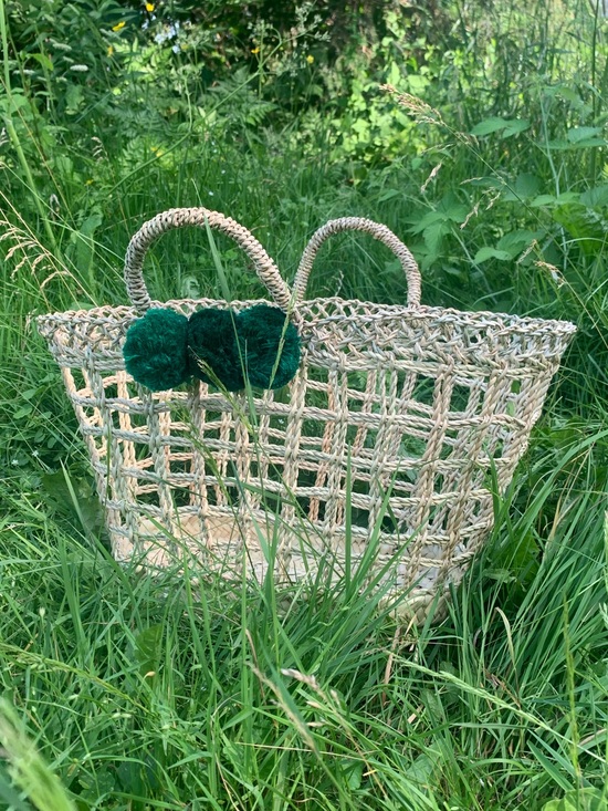 Handmade Handbags - New straw basket bag handmade beach basket